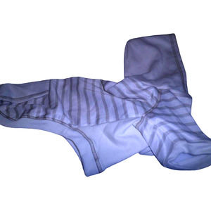 Lightweight Fleece Dog Hoodie - Striped Off-White and Gray - M - Boots & Barkley